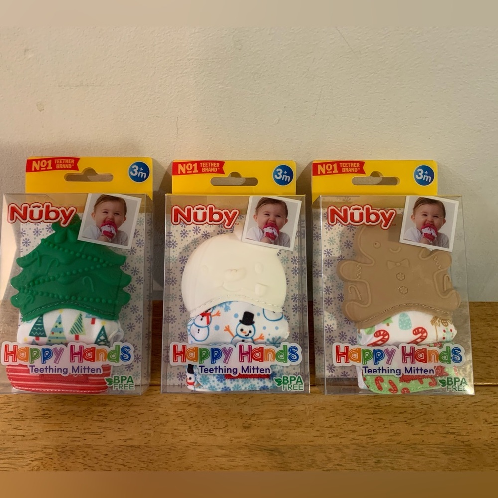 Nuby Happy Hands Teething Mittens Set of 3